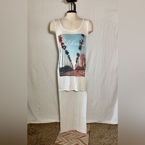 Agaci California Graphic Sleeveless Maxi Dress Made in USA Medium